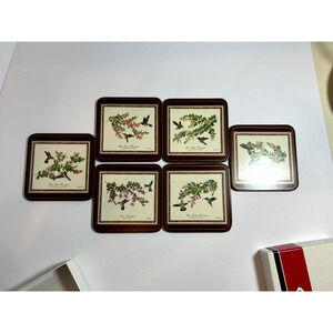 NIB Set of 6 Vintage Pimpernel Hummingbirds coasters ORIGINAL Box NEW